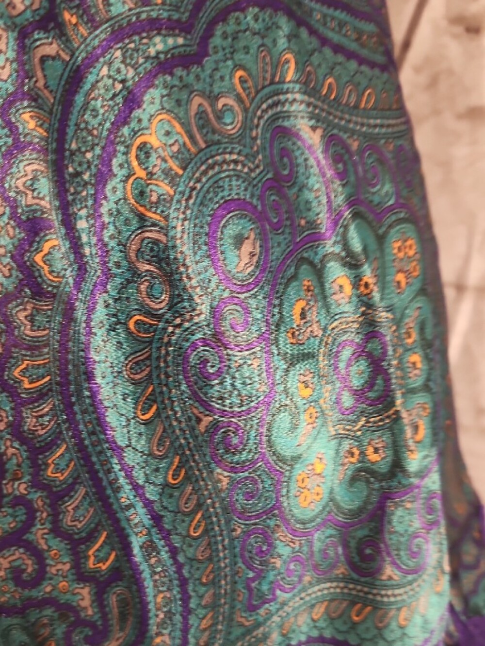 Victoria's Secret Teal & Purple Paisley Satin Lace Chemise - Picture 5 of 11